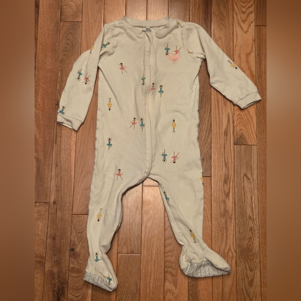 5/$20 Pekkle 18M Footies Pajamas One-Piece Sleeper Ballerina Dancer Print